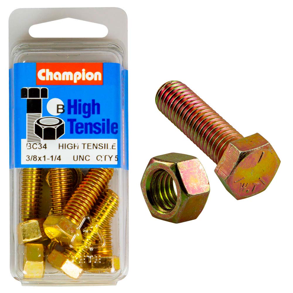 Champion 1-1/4In X 3/8In Set Screw & Nut (B) - Gr5
