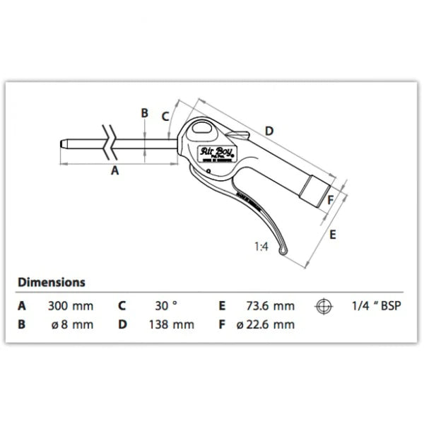 Air Boy 8Mm X 300Mm Straight Pipe Blowgun