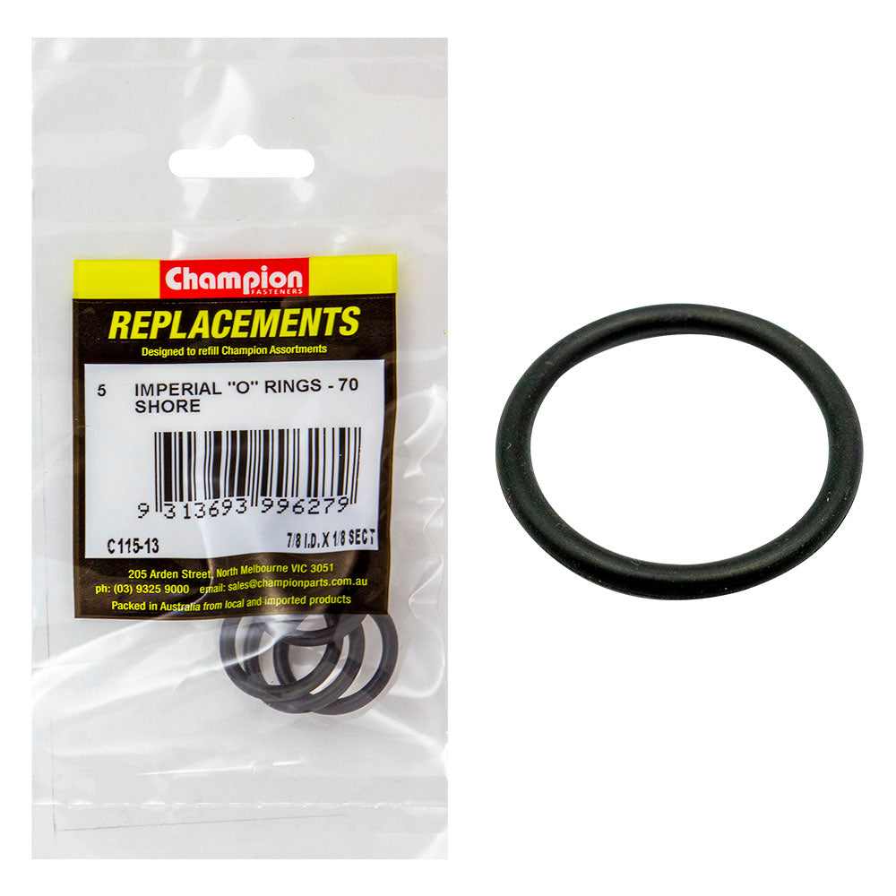 Champion 7/8In (I.D.) X 1/8In Imperial O-Ring -5Pk