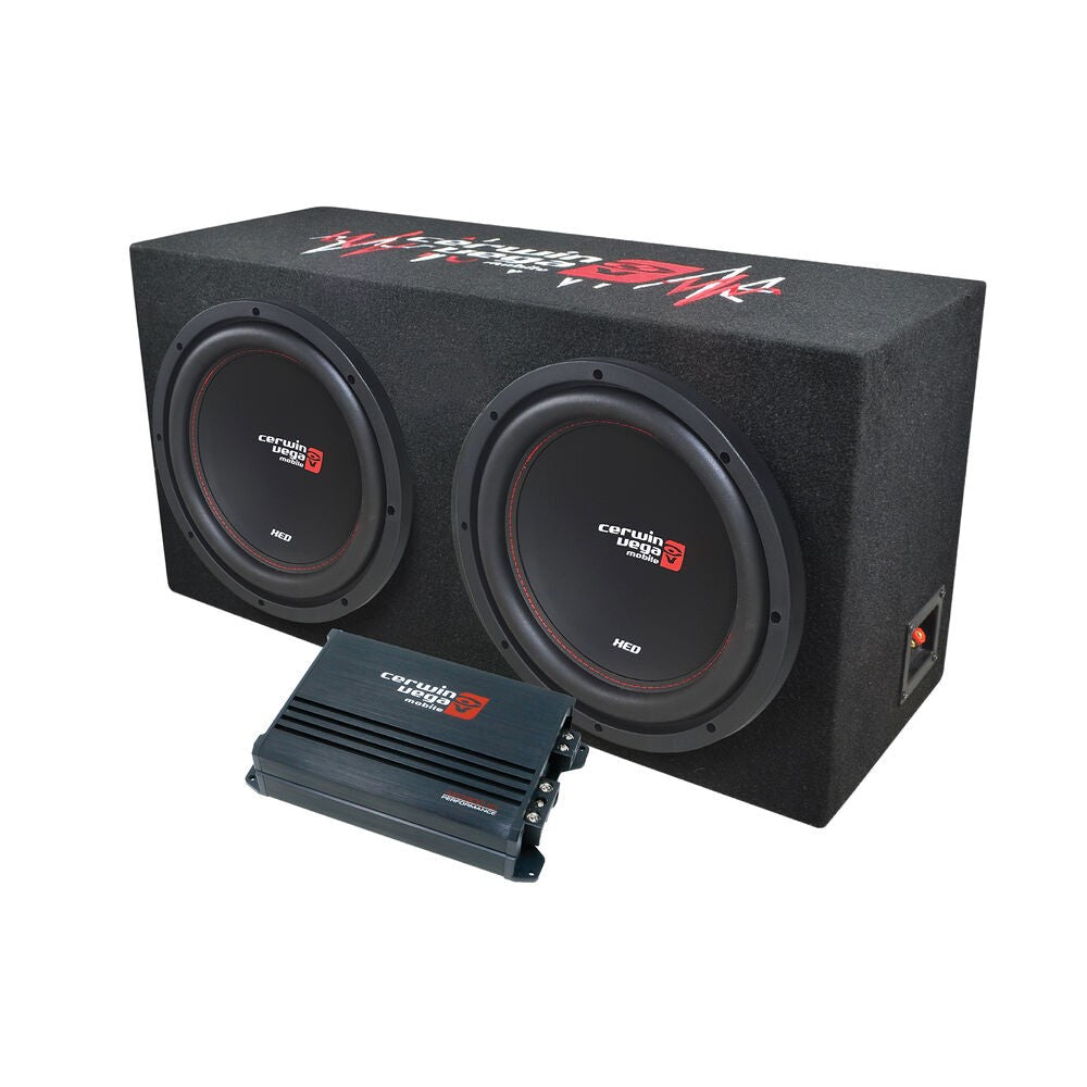 Cerwin Vega Xed 12" Subwoofer And Enclosure With Amplifier Basskit Package
