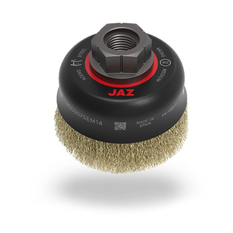 Jaz Cup Brush High Speed 75Mm X 22Mm X 0.3Mm - M10 Multi-Fit Thread - Stainless Steel (Bruh-7510S)