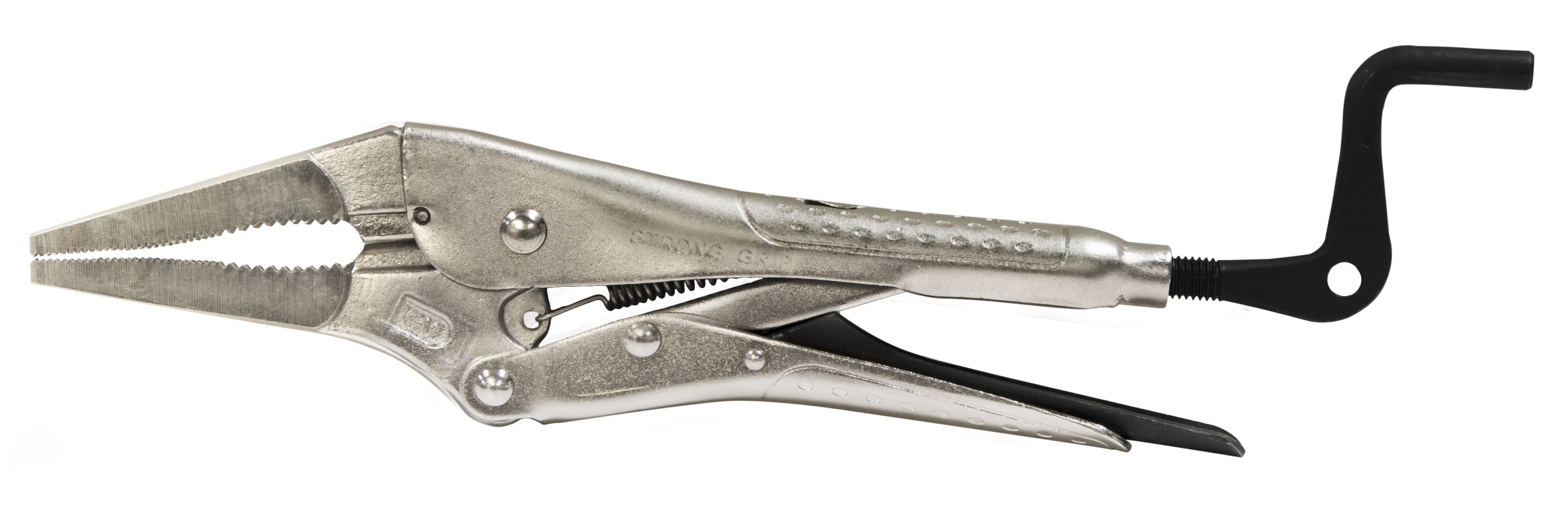 Strong Hand Long Nose Pliers, Crank Handle, Parallel Opening