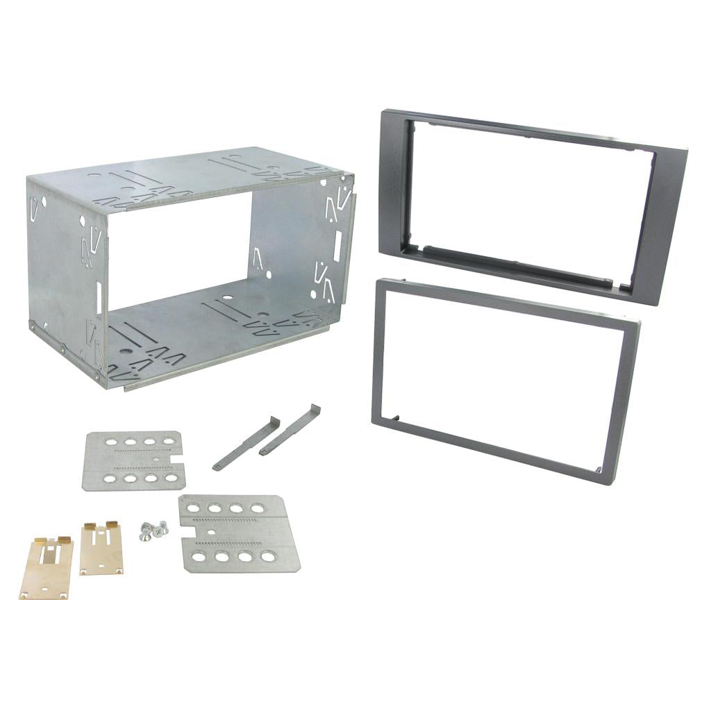 Fitting Kit Ford Focus , Fiesta , Kuga , Transit 2004 - 2013 Double Din (With Cage) (Grey)