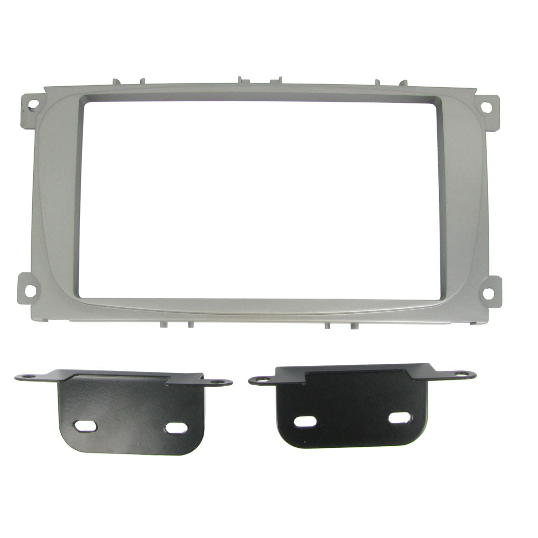 Fitting Kit Ford Focus , Mondeo 2007 - 2014 Double Din (Oval Shaped Oem Raiod) (Silver)