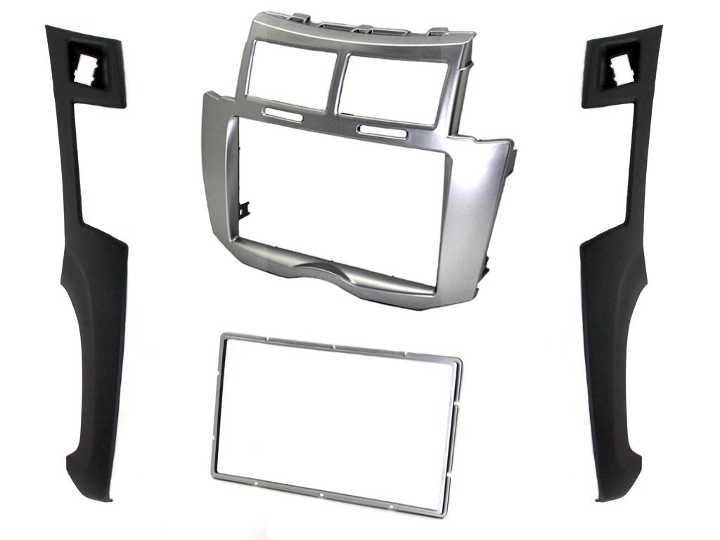 Fitting Kit Toyota Yaris Vitz 2007 - 2011 Double Din (Silver / Black)
