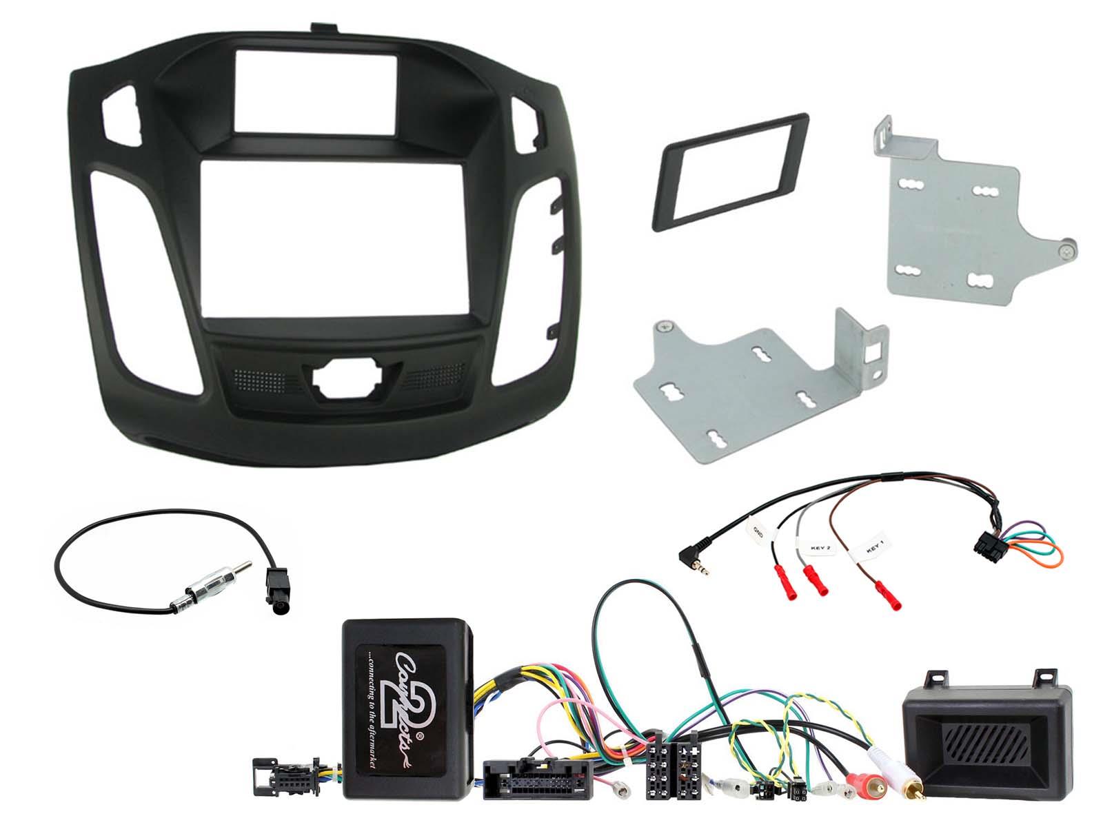 Fitting Kit Ford Focus 2011 - 2015 Double Din (Black) (Vehicles With Advanced Display) Complete Kit