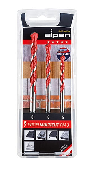 Alpen Set Profi Multicut Pm3 3 Pcs.,  5.0| 6.0| 8.0Mm In Plastic Cassette
