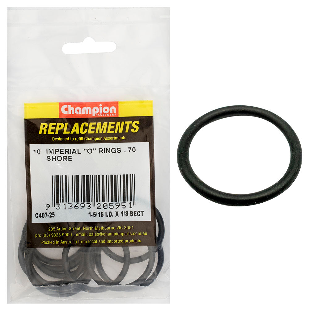 Champion 1-5/16In (I.D.) X 1/8In Imperial O-Ring -10Pk