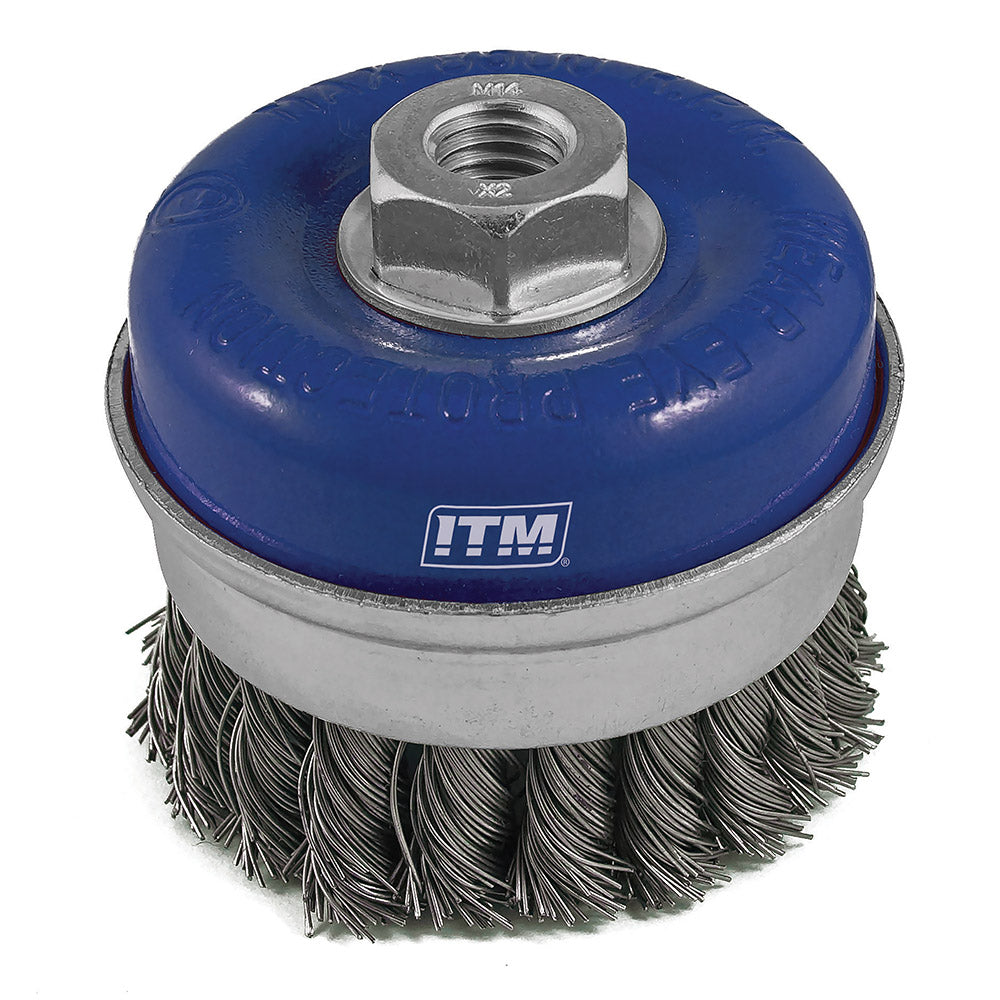 Itm Twist Knot Cup Brush Steel 100Mm W/Band