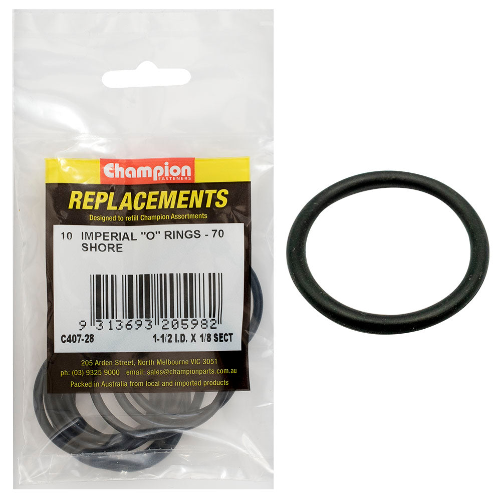 Champion 1-1/2In (I.D.) X 1/8In Imperial O-Ring -10Pk