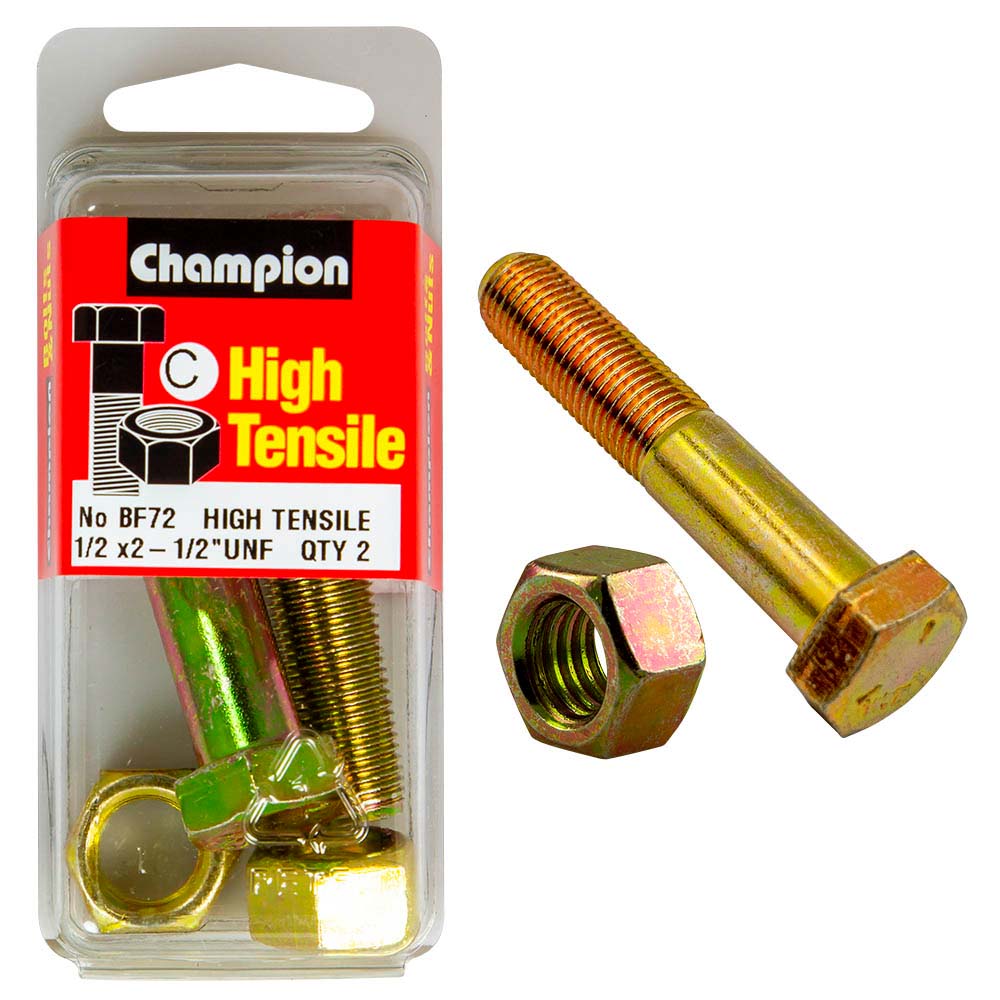 Champion 2-1/2In X 1/2In Bolt And Nut (C) - Gr5
