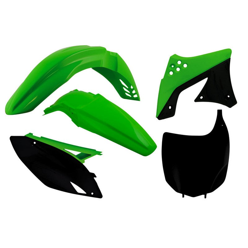 Plastic Kit Rtech Front &Rear Fenders Sidepanels &Radiator Shrouds &Front Numberplate Kx250F 09-12