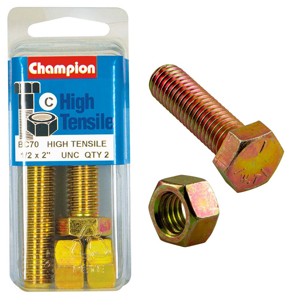 Champion 2In X 1/2In Set Screw & Nut (C) - Gr5