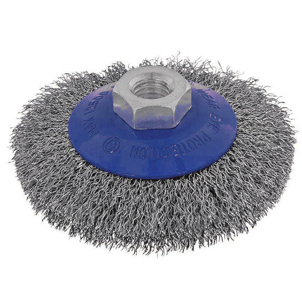 Itm Crimp Wire Bevel Brush Steel 100Mm
