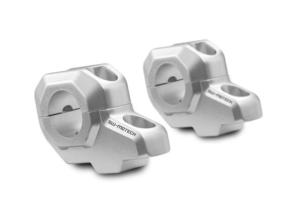 Barback Handlebar Riser Sw Motech For Taper Handlebars 28 Mm. Up 30 Mm. Back 22 Mm. Silver
