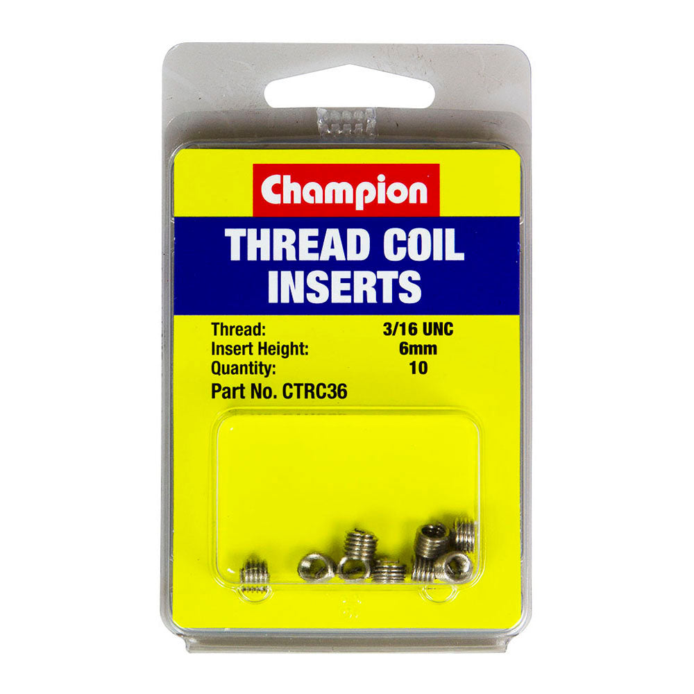Champion 3/16In Unc X 6Mm Thread Insert Refills -10Pk