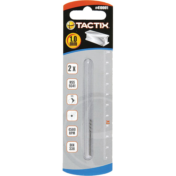 Tactix Hss Twist Drill 1Mm 2Pc