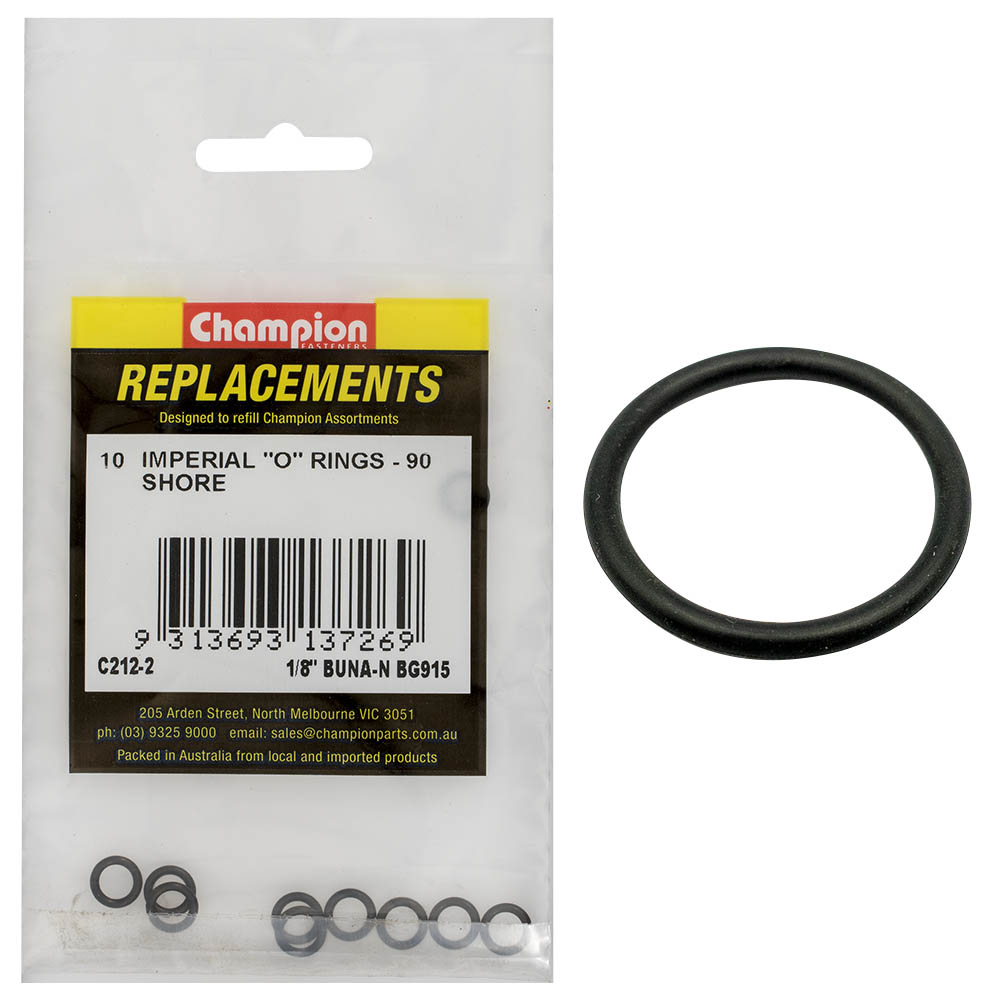 Champion 1/8In(Tube Ref) X.239(I.D) X.064 (Sec.) O-Ring-10Pk