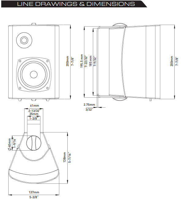 Fusion 4" Marine Box Speakers Pair Ms-Os420