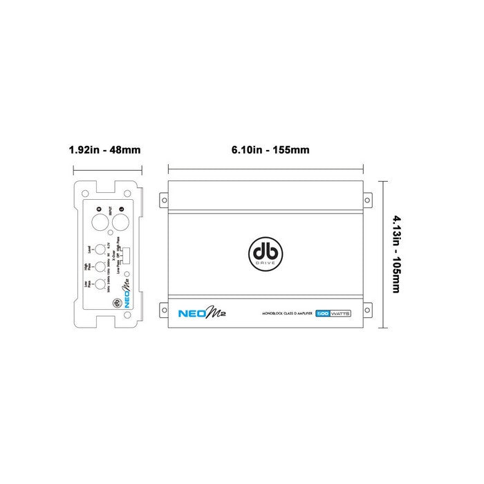 Db Drive Amplifier Neo Mini 2 Ch - 125W Rms X 2 @ 4Ohm / 250W Rms X 2 @ 2Ohm