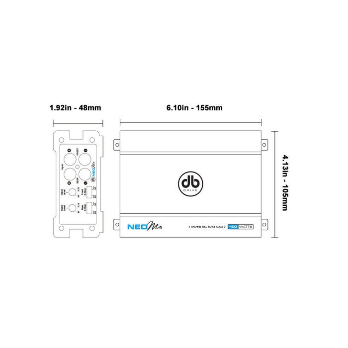 Db Drive Amplifier Neo Mini 4 Ch - 50W Rms X 4 @ 4Ohm / 100W Rms X 4 @ 2Ohm