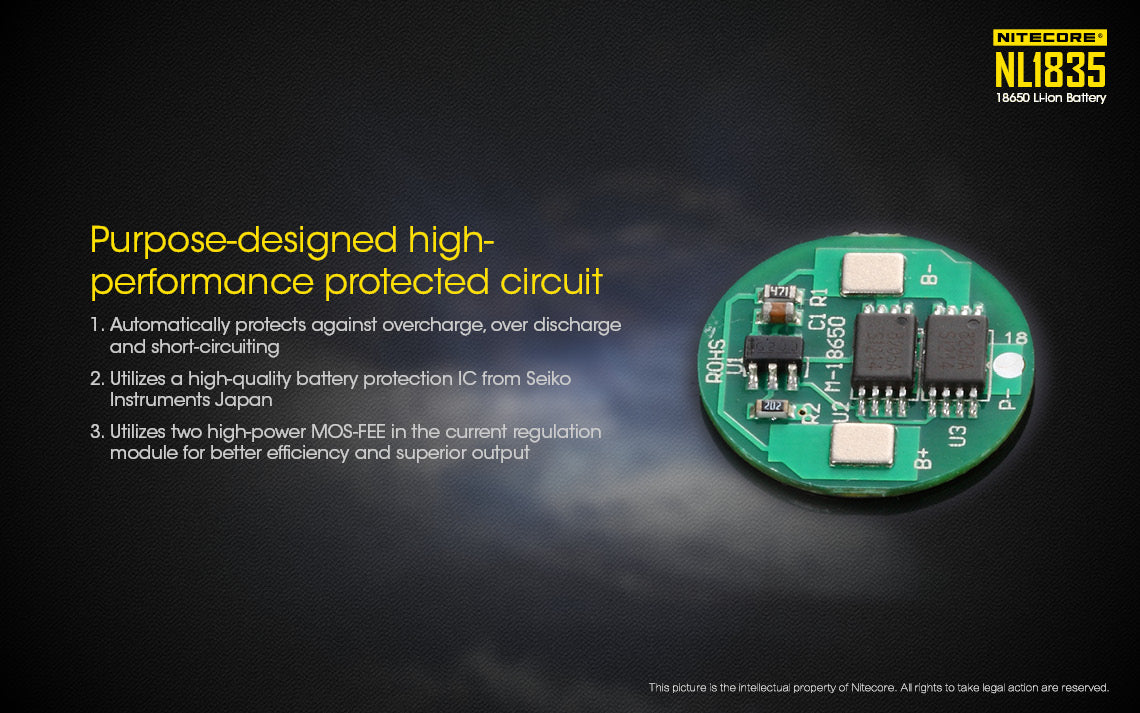 Nitecore Li-Ion Rechargeable Battery 18650 (3.6V 3500Mah)