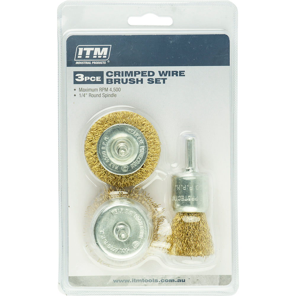 Itm 3 Piece Crimp Wire Brush Kit