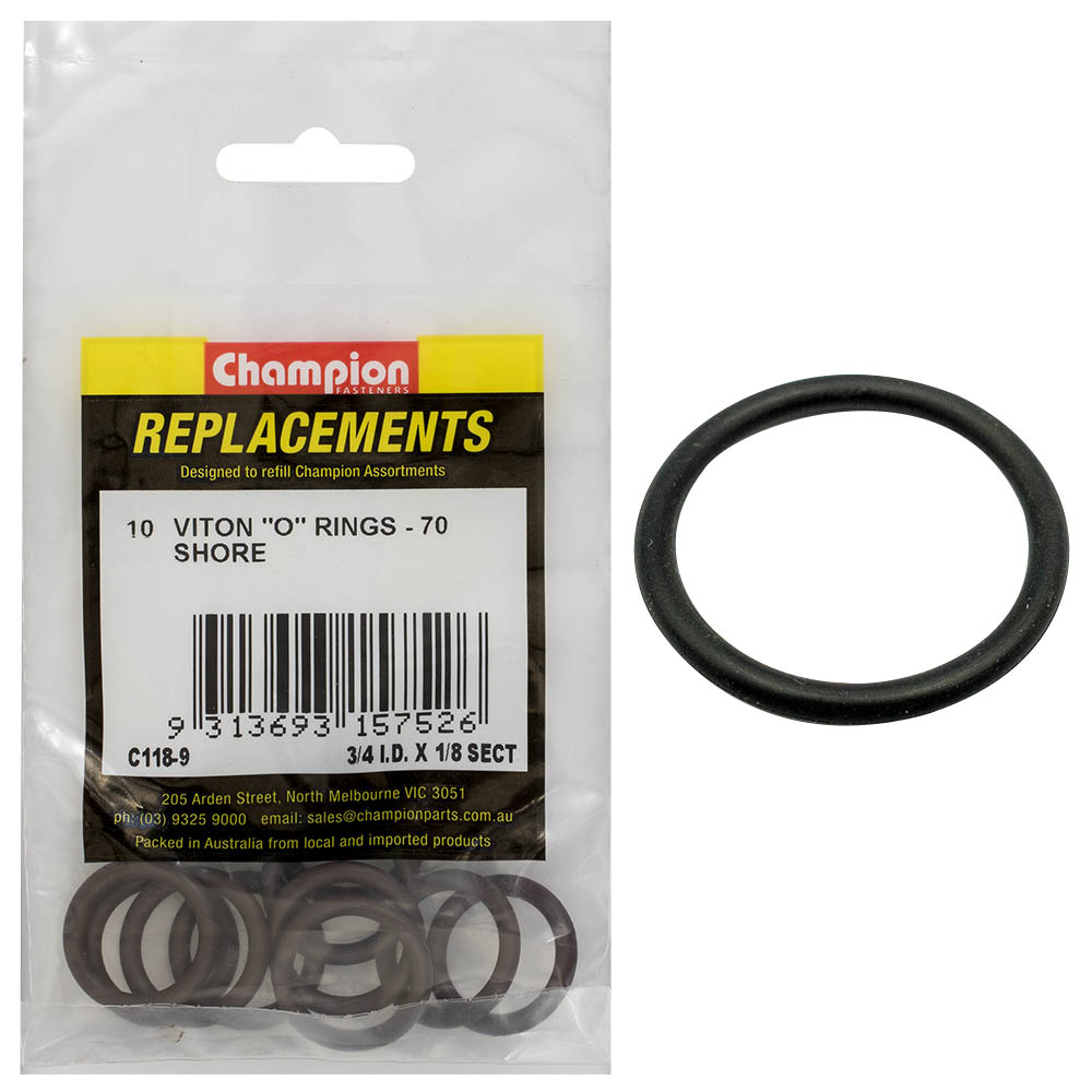 Champion 3/4In (I.D.) X 1/8In Imperial Viton O-Ring -10Pk