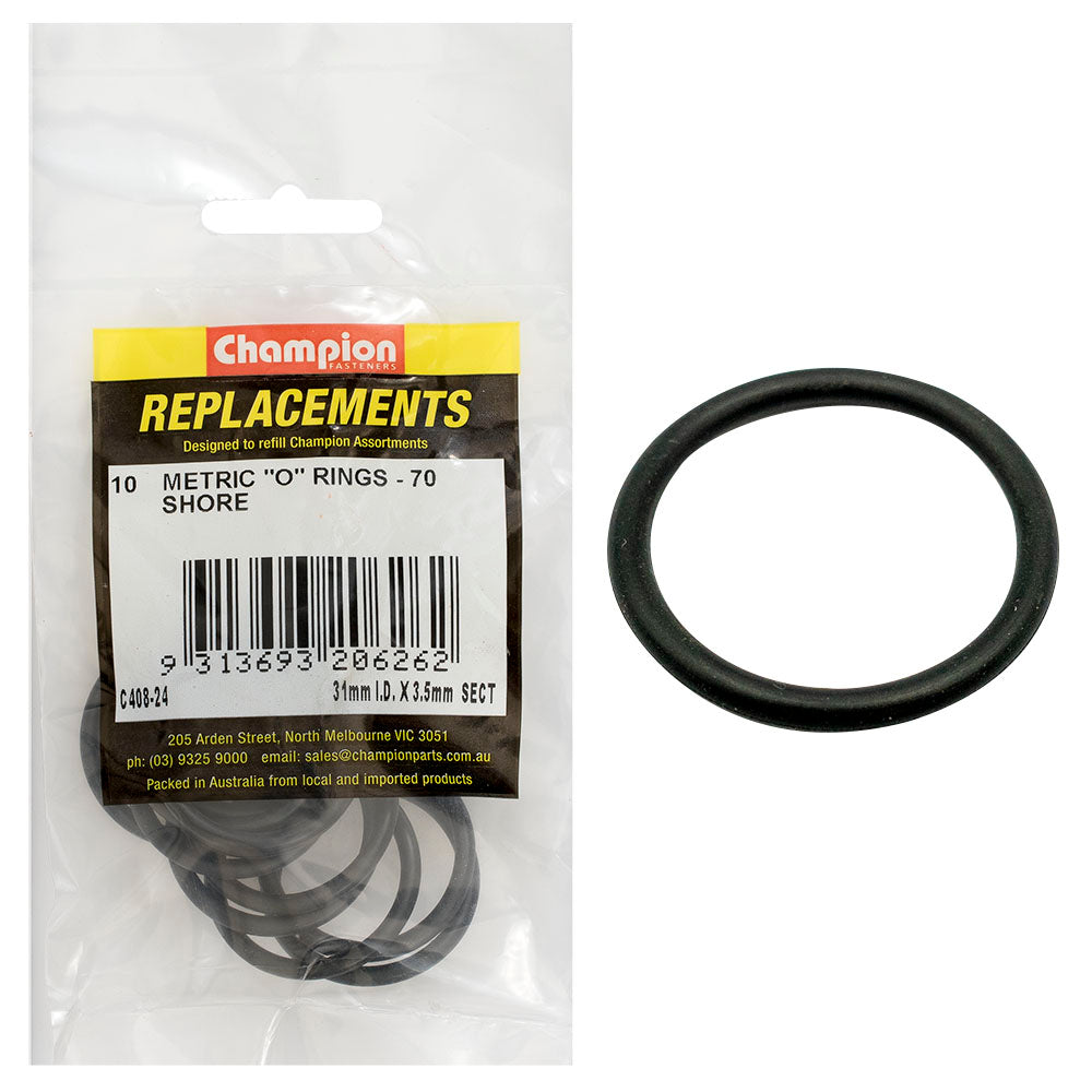 Champion 31Mm (I.D.) X 3.5Mm Metric O-Ring -10Pk