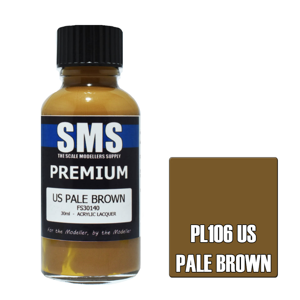 Air Brush Paint 30Ml Premium Us Pale Brown 30Ml Acrylic Lacquer Scale Modellers Supply