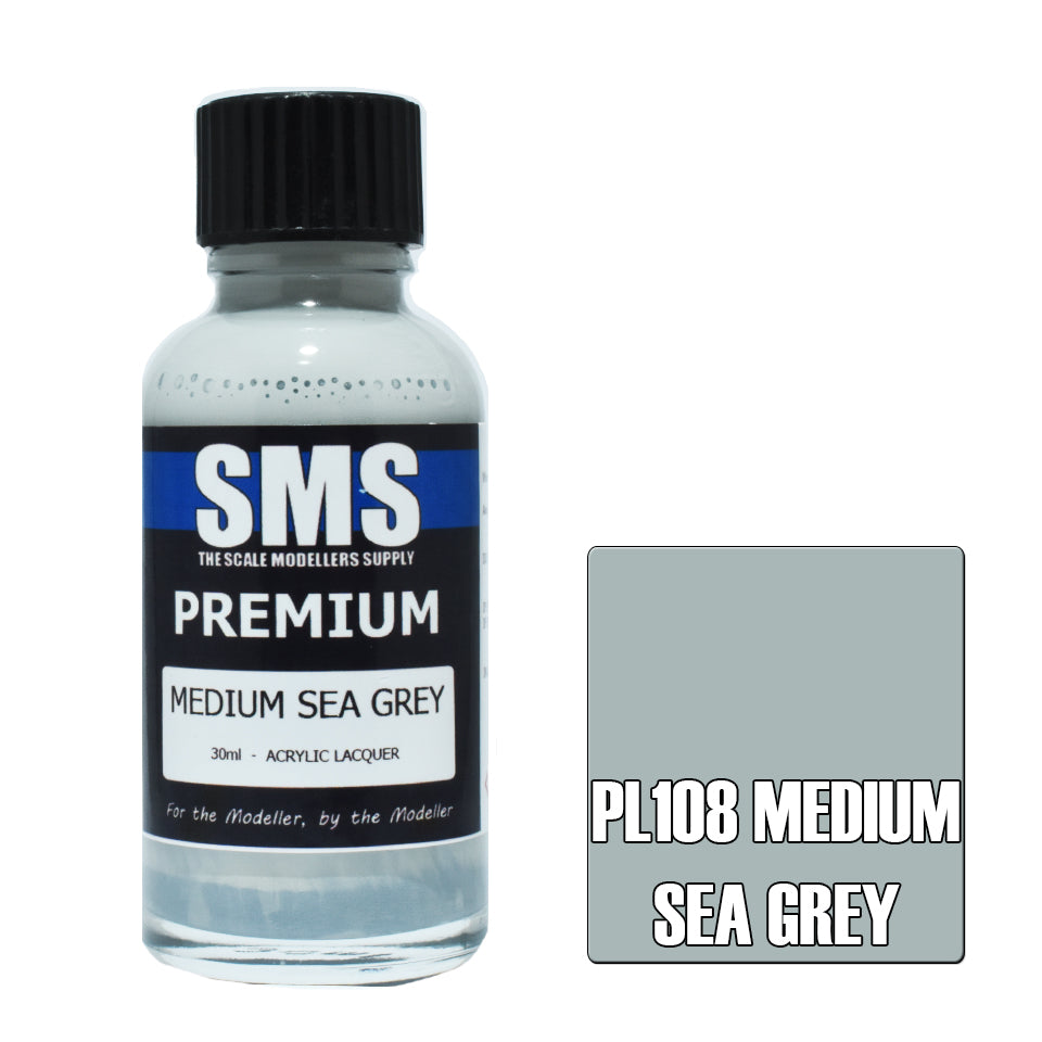 Air Brush Paint 30Ml Premium Medium Sea Grey Acrylic Lacquer Scale Modellers Supply