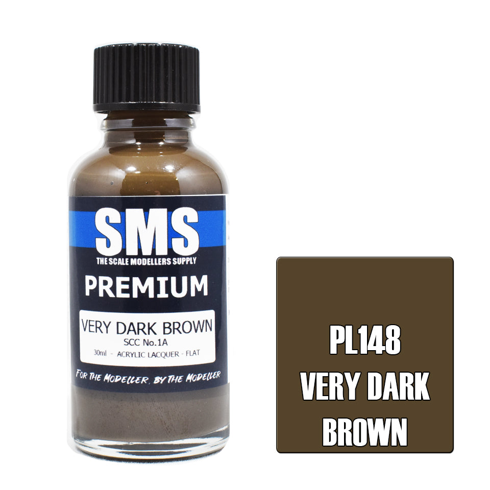 Air Brush Paint 30Ml Premium Very Dark Brown Scc No.1A Acrylic Lacquer Scale Modellers Supply