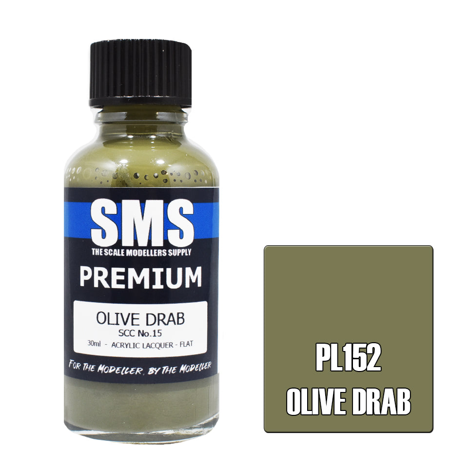 Air Brush Paint 30Ml Premium Olive Drab Scc No.15 Acrylic Lacquer Scale Modellers Supply