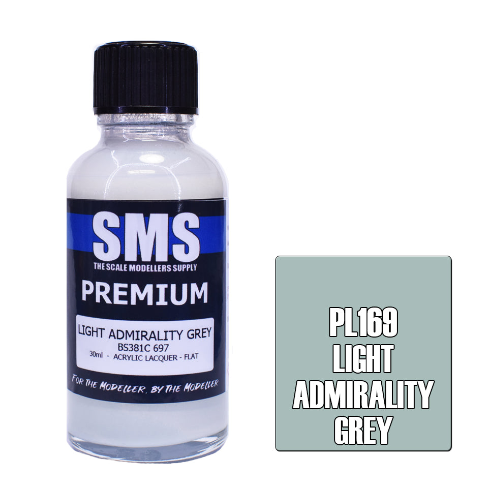 Air Brush Paint 30Ml Premium Light Admirality Grey Acrylic Lacquer Scale Modellers Supply