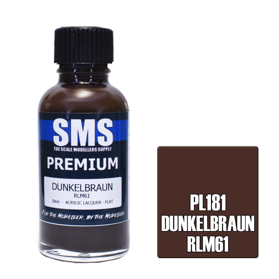 Air Brush Paint 30Ml Premium Dunkelbraun Rlm61 Acrylic Lacquer Scale Modellers Supply