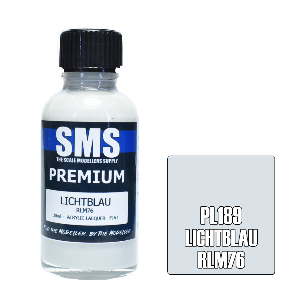 Air Brush Paint 30Ml Premium Lichtblau Rlm76 Acrylic Lacquer Scale Modellers Supply
