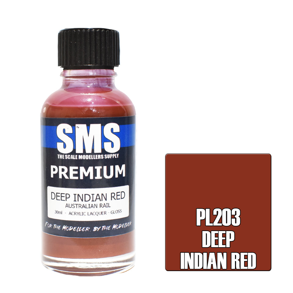 Air Brush Paint 30Ml Premium Deep Indian Red Acrylic Lacquer Scale Modellers Supply