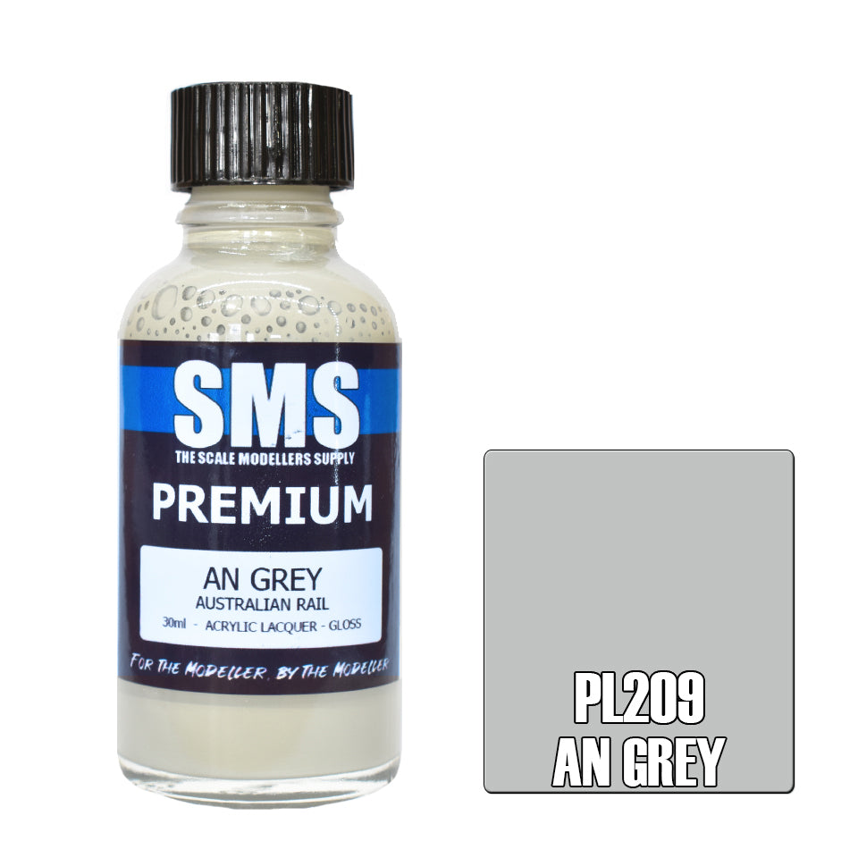 Air Brush Paint 30Ml Premium An Grey Acrylic Lacquer Scale Modellers Supply