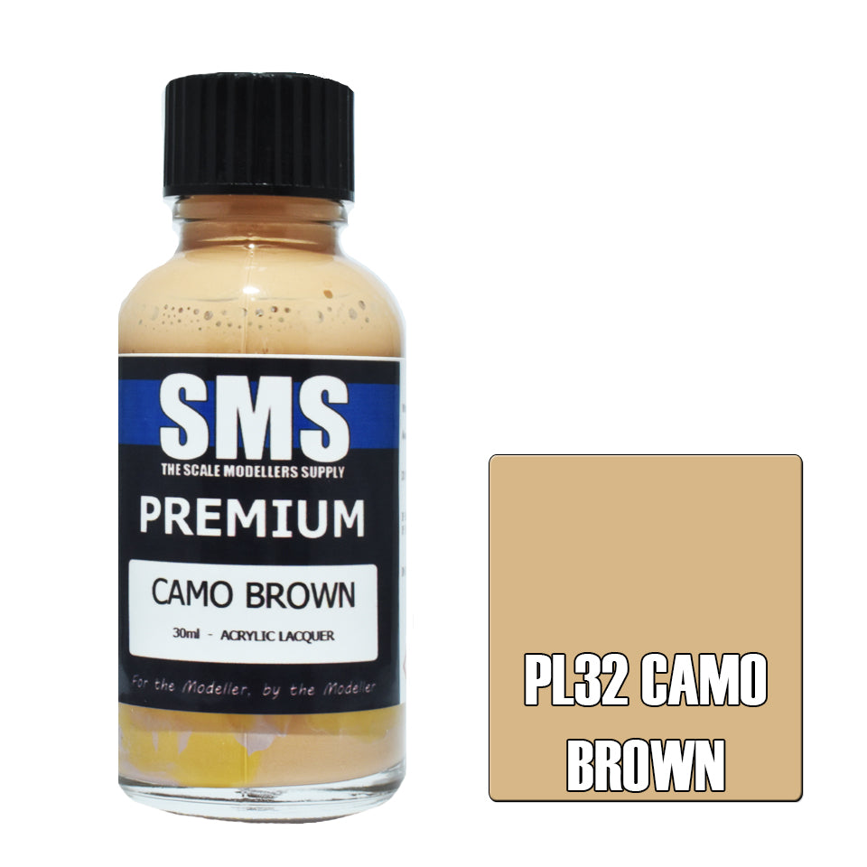 Air Brush Paint 30Ml Premium Camo Brown Acrylic Lacquer Scale Modellers Supply