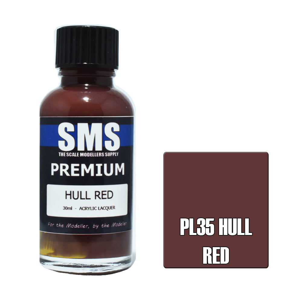 Air Brush Paint 30Ml Premium Hull Red Acrylic Lacquer Scale Modellers Supply