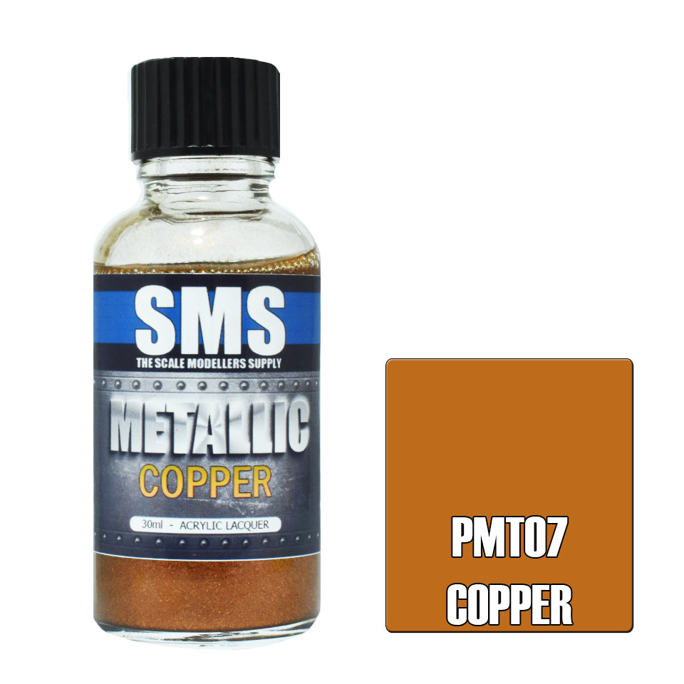 Air Brush Paint 30Ml Metallic Copper Acrylic Lacquer Scale Modellers Supply