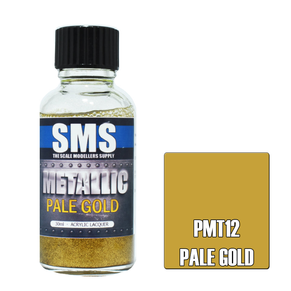 Air Brush Paint 30Ml Metallic Pale Gold Acrylic Lacquer Scale Modellers Supply