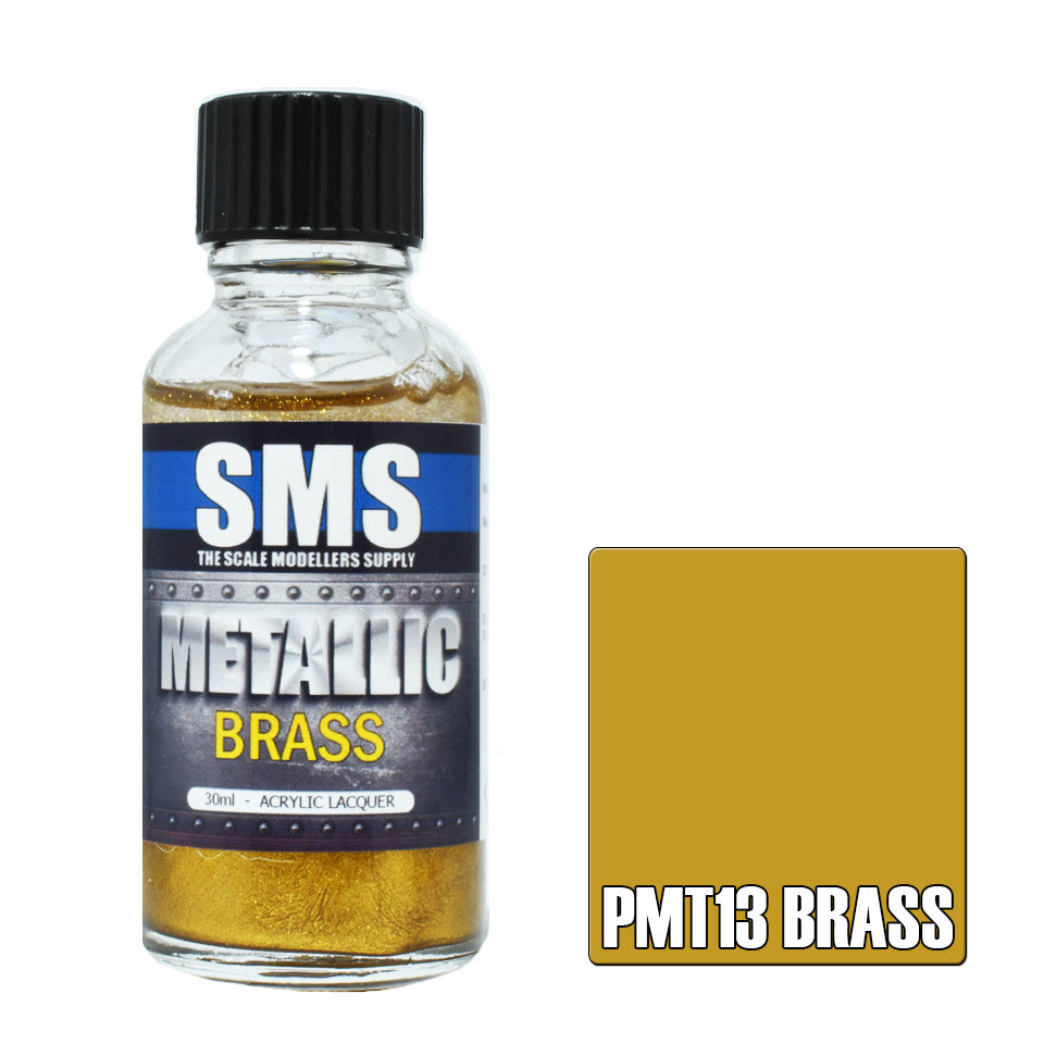 Air Brush Paint 30Ml Metallic Brass Acrylic Lacquer Scale Modellers Supply