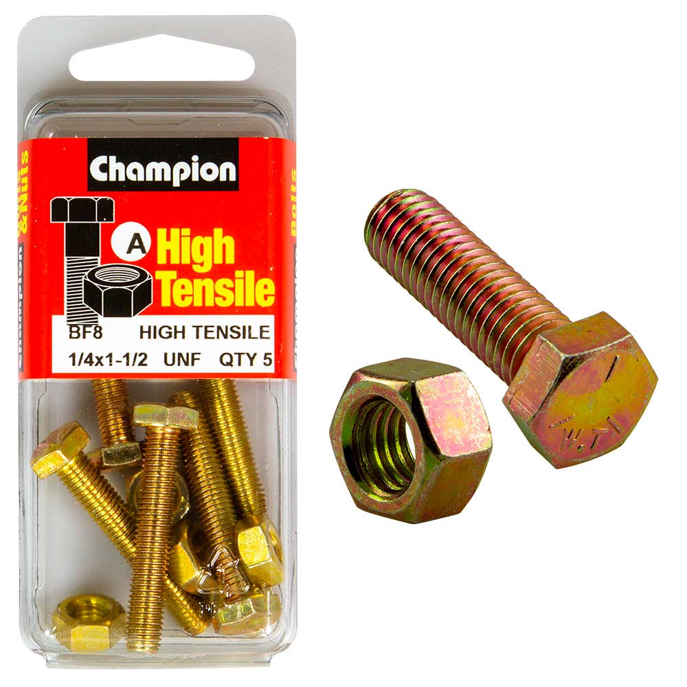 Champion 1-1/2In X 1/4In Set Screw & Nut (A) - Gr5