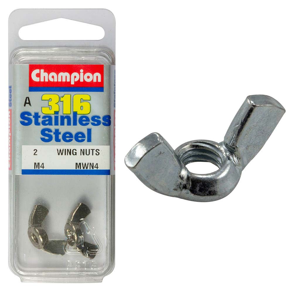 Champion 4Mm Wing Nut - 316/A4
