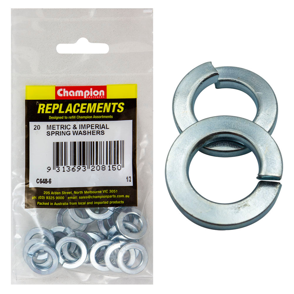 Champion 1/2In Flat Section Spring Washer -20Pk