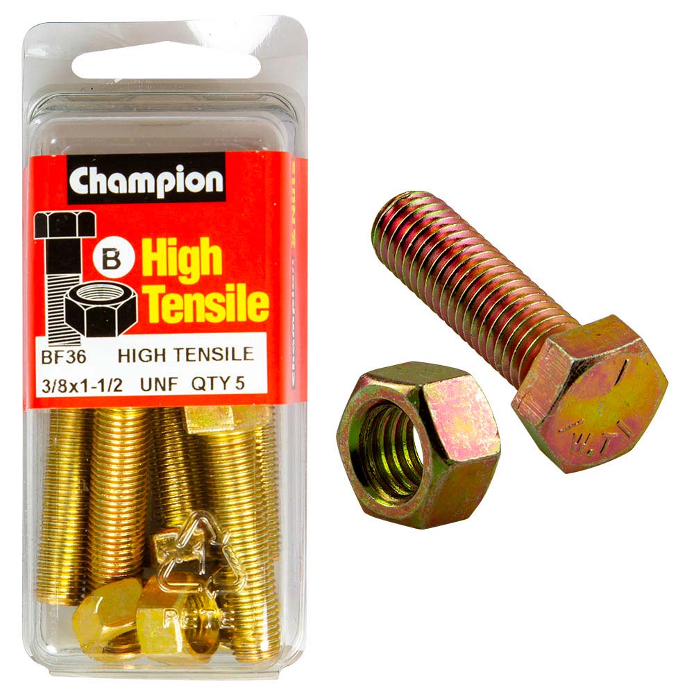 Champion 1-1/2In X 3/8In Set Screw & Nut (B) - Gr5