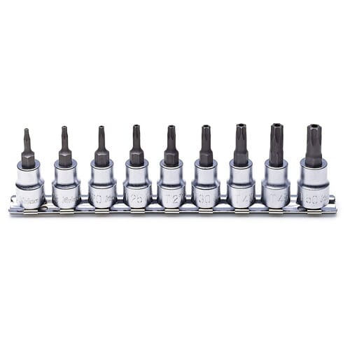 Koken Rs3025Th Security Torx Bit Socket Set On Rail 9Pc 3/8"Dr Th10-Th50