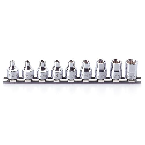 Koken Rs3425 Internal Torx Socket Set On Rail 9Pc 3/8"Dr E4-E16