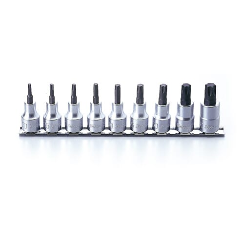 Koken Rs4025 Torx Socket Set On Rail 9Pc 1/2"Dr T20-T60